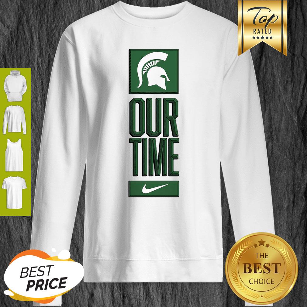 Michigan State Spartans Logo Basketball Our Time 2020 Shirt - Image 4