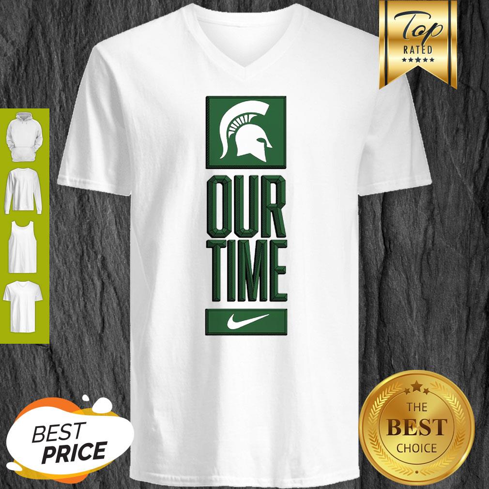 Michigan State Spartans Logo Basketball Our Time 2020 Shirt - Image 2