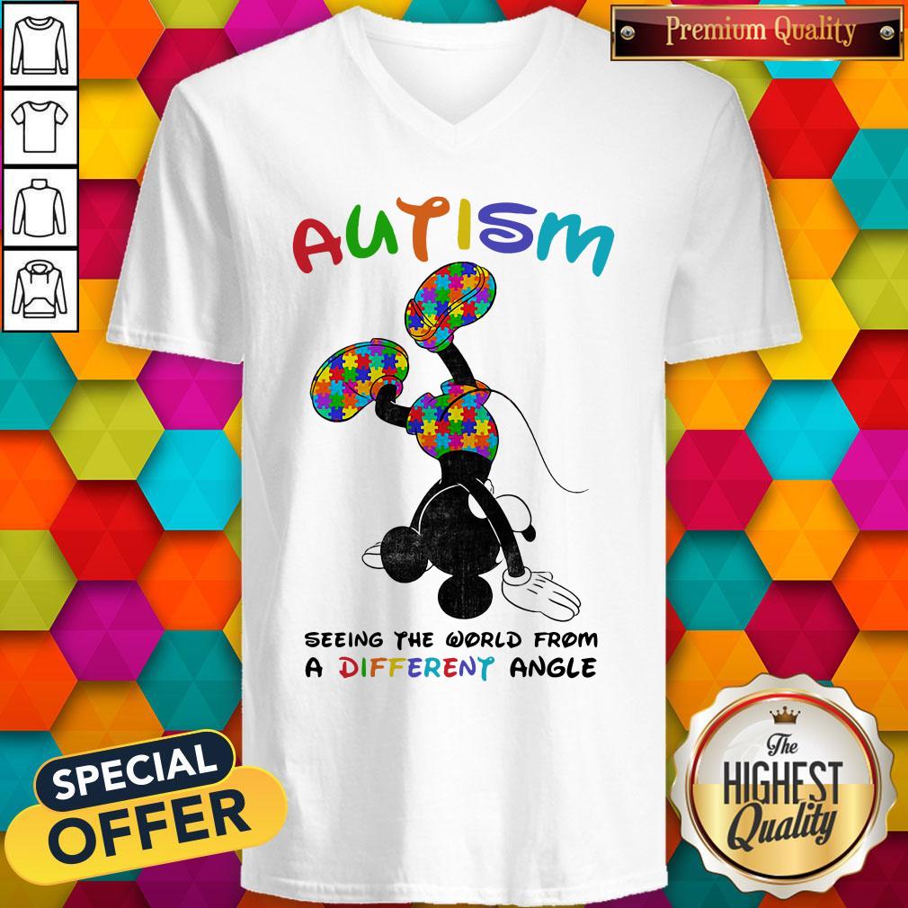 Mickey Mouse Autism Seeing The World From A Different Angle Shirt - Image 5