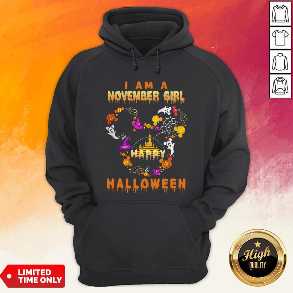 Mickey Mouse Disney I Am A November Girl Happy Halloween 2020 Shirt - Image 2