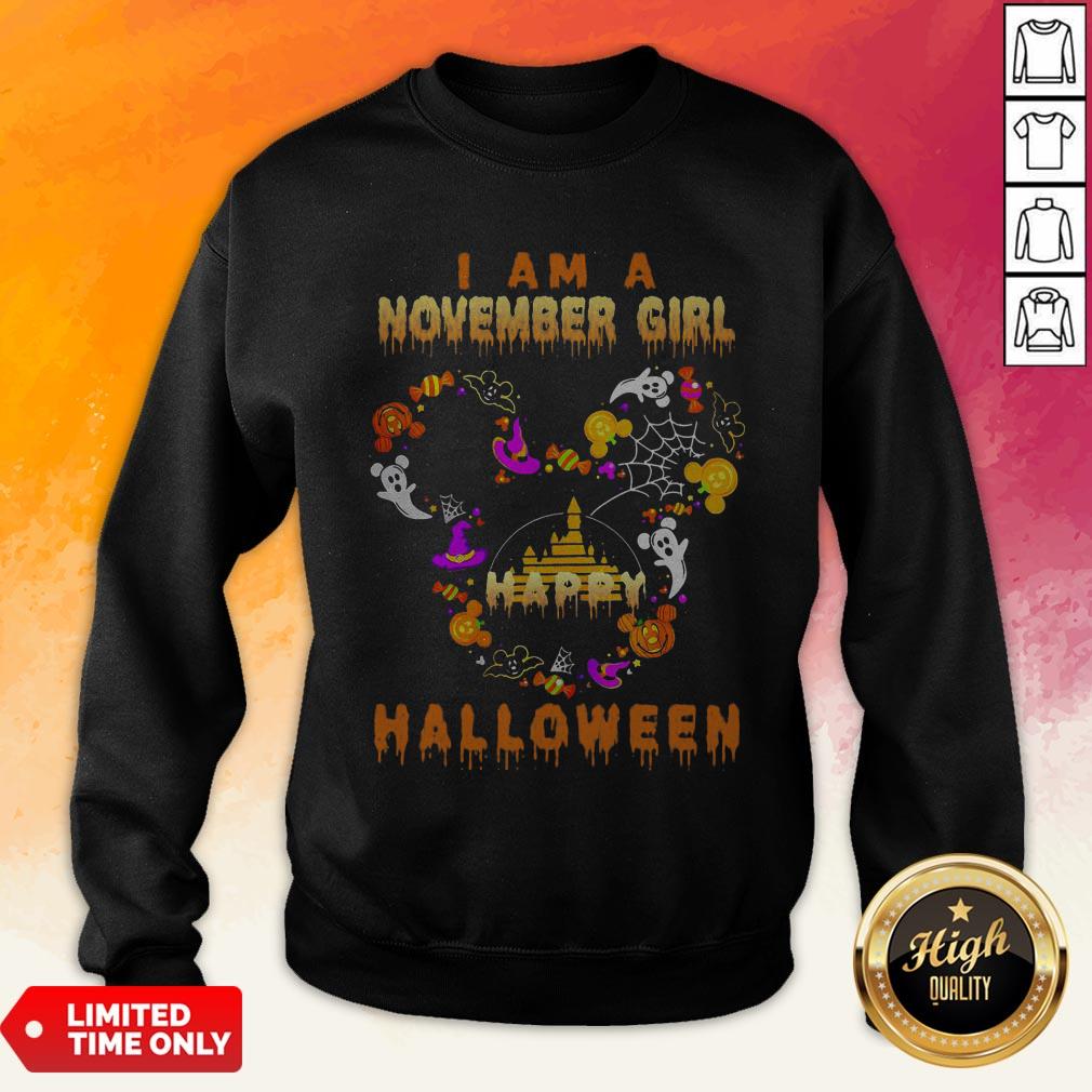 Mickey Mouse Disney I Am A November Girl Happy Halloween 2020 Shirt - Image 5