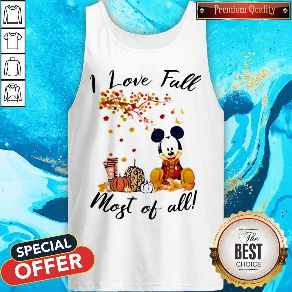 Mickey Mouse I Love Fall Most Of All Leaves Tree Shirt - Image 5
