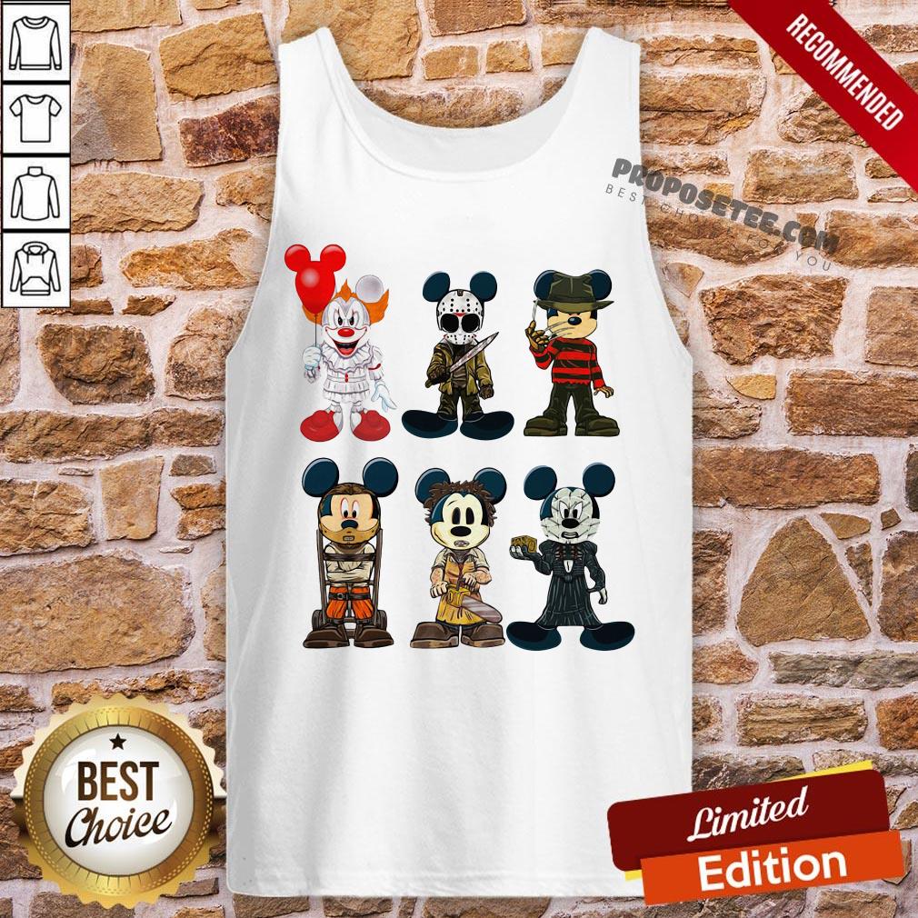 Mickey Mouse Style Horror Character Halloween Shirt - Image 3