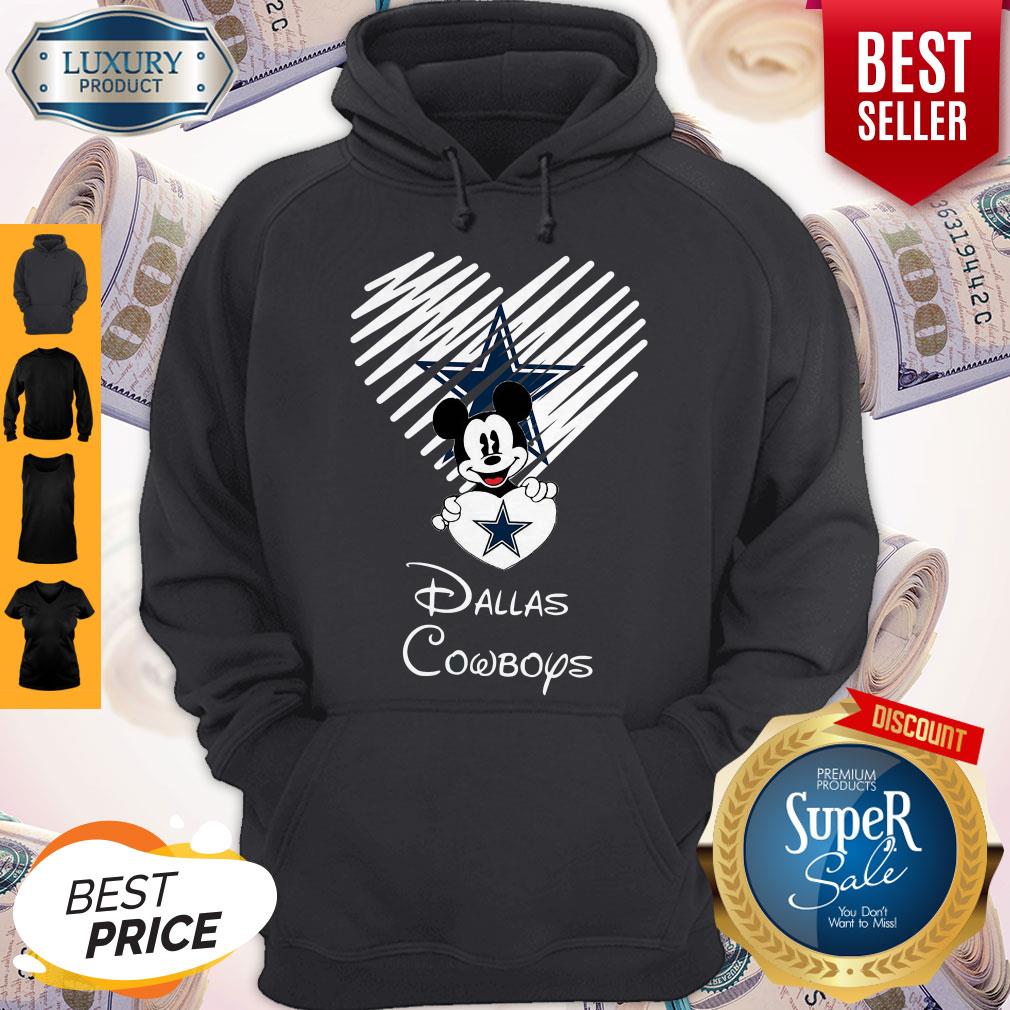 Mickey Mouse The Heart Dallas Cowboys Shirt - Image 2