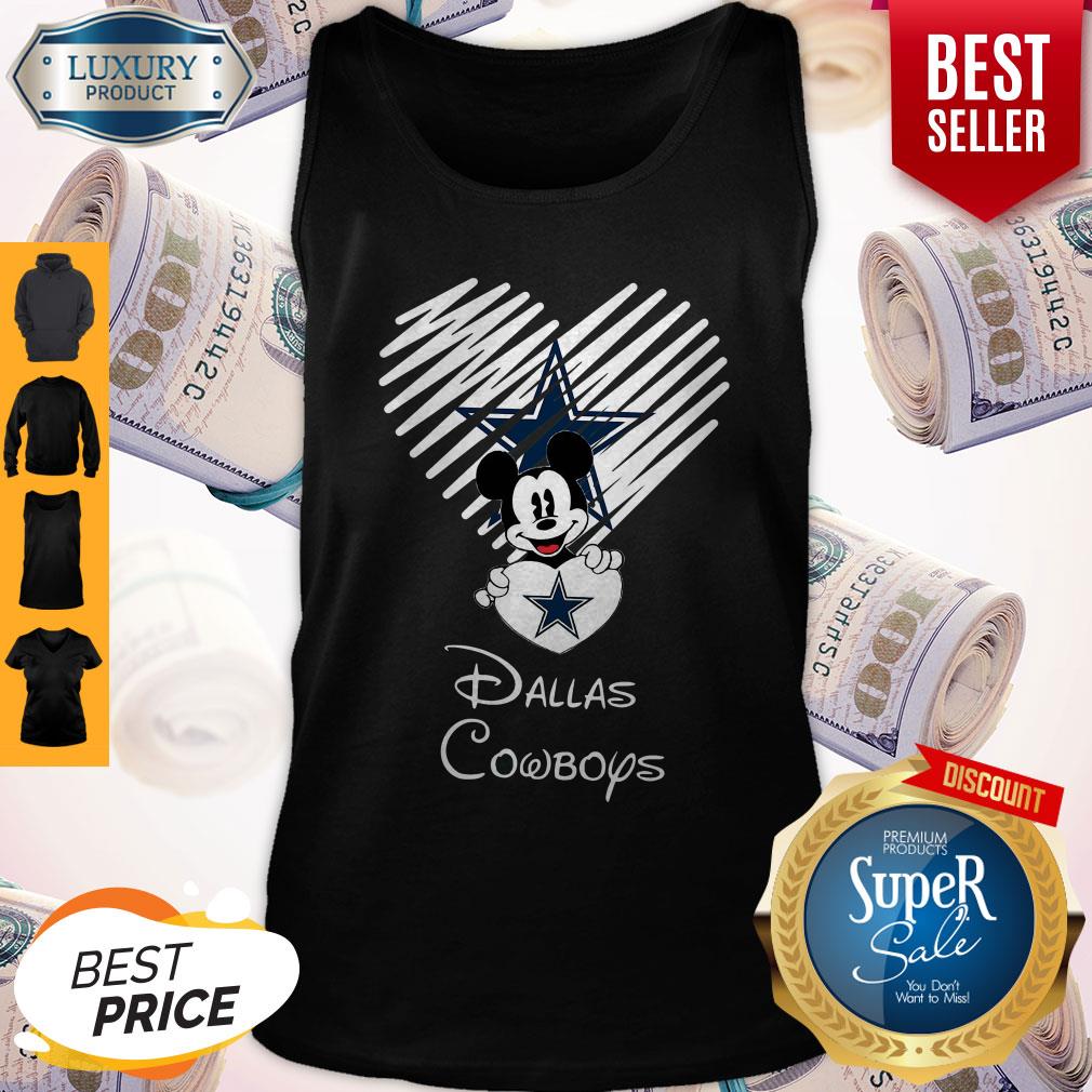 Mickey Mouse The Heart Dallas Cowboys Shirt - Image 4