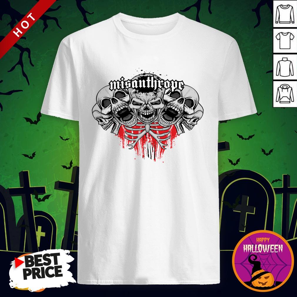 Misanthrope Skulls Skeleton Day Dead Dia De Los Muertos Shirt