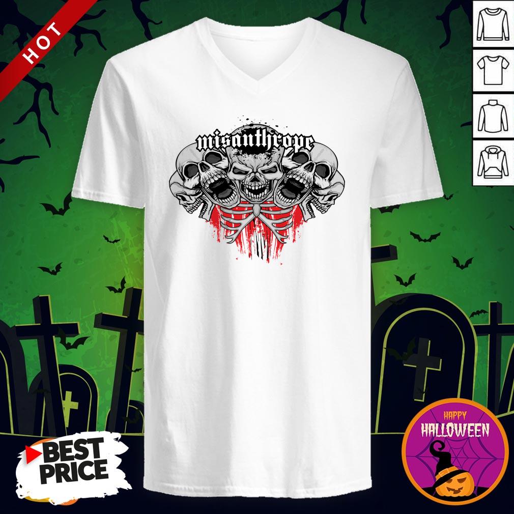Misanthrope Skulls Skeleton Day Dead Dia De Los Muertos Shirt - Image 2