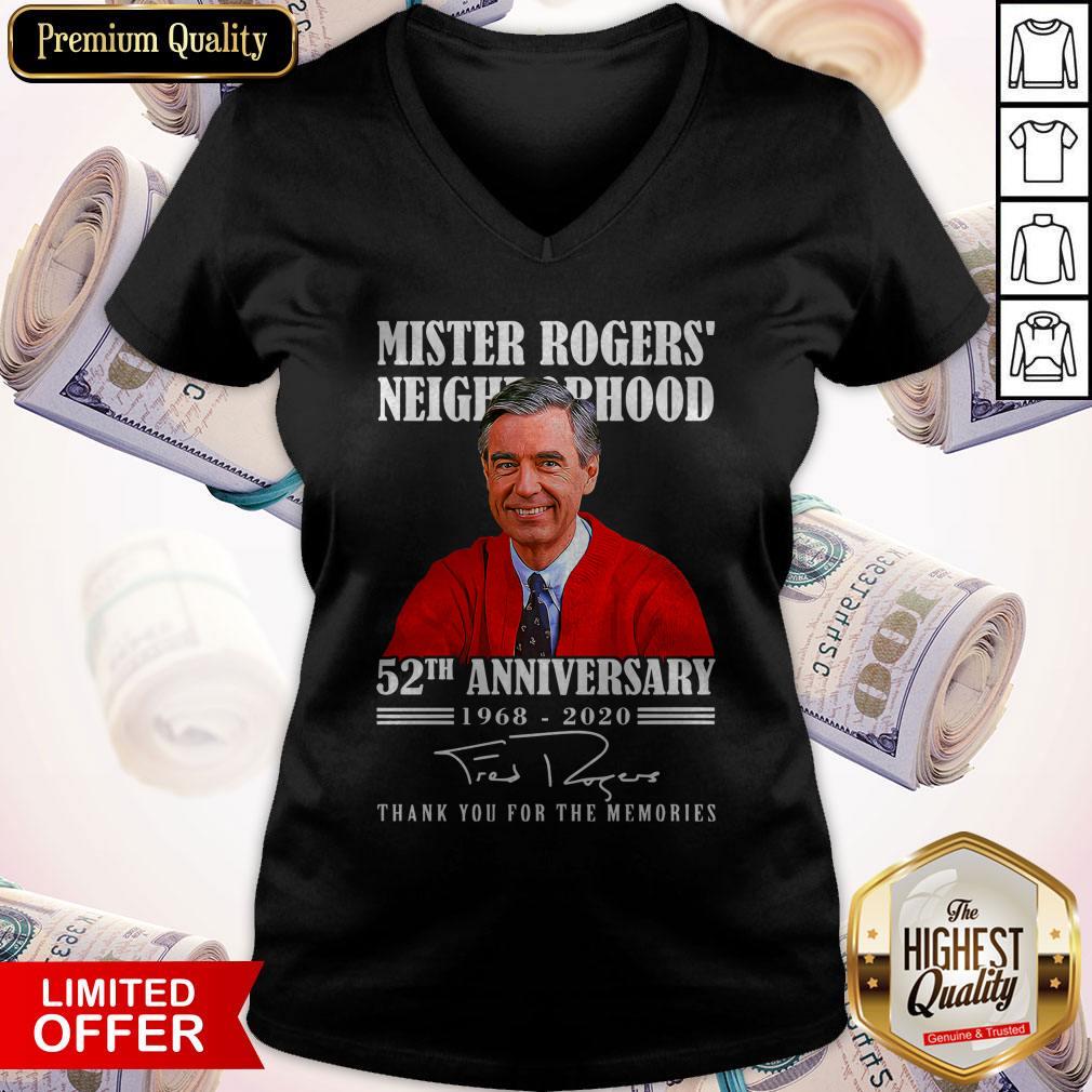 Mister Rogers Neighborhood 52th Anniversary 1968 2020 Thank You For The Memories Signature Shirt - Image 3