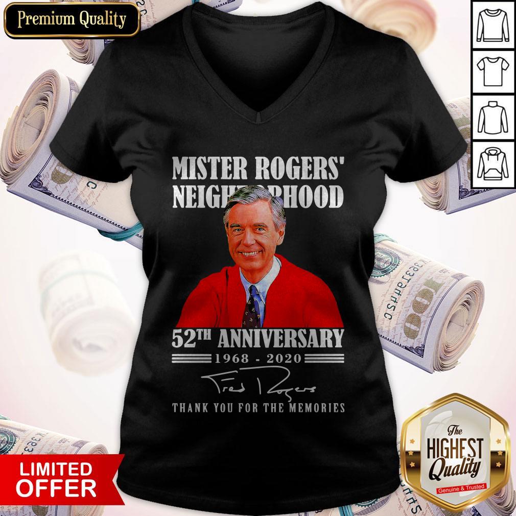 Mister Rogers Neighborhood 52th Anniversary 1968 2020 Thank You For The Memories Signature Shirt - Image 4