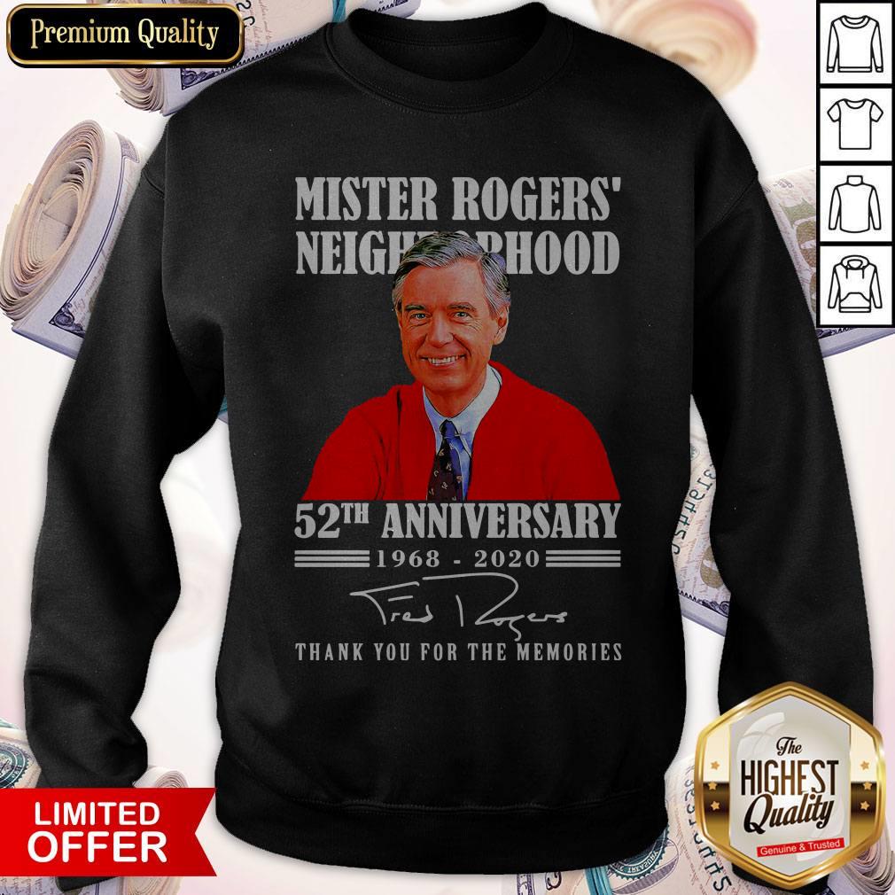 Mister Rogers Neighborhood 52th Anniversary 1968 2020 Thank You For The Memories Signature Shirt - Image 3