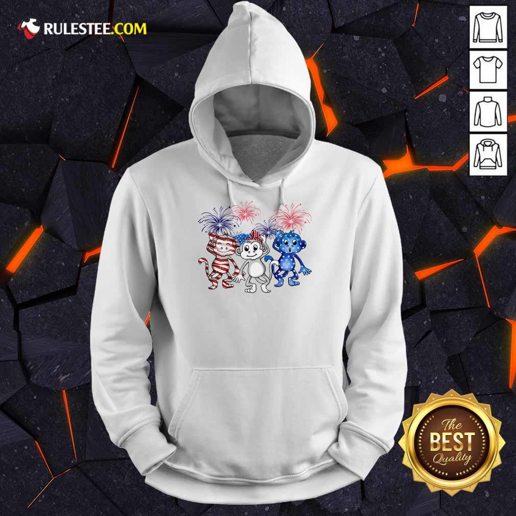 Monkey Firework American Flag Shirt - Image 4