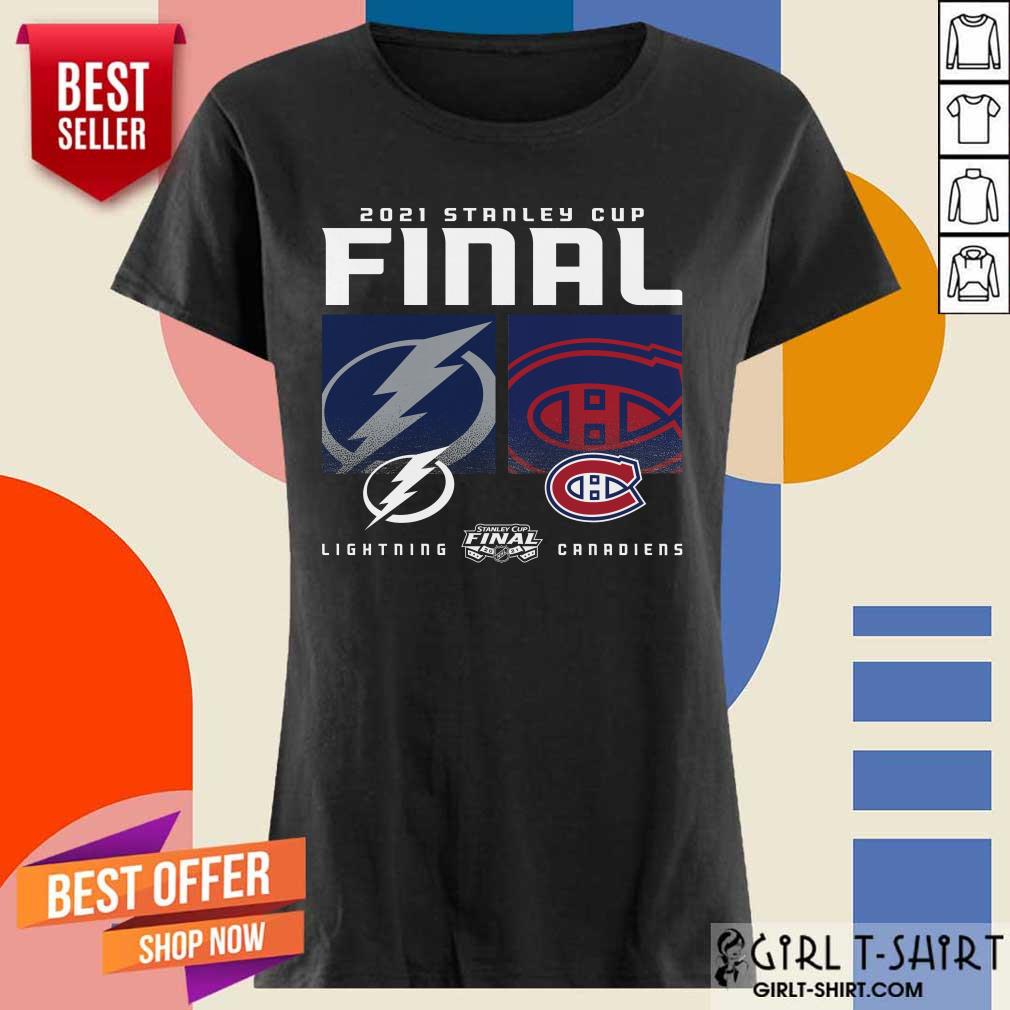 Montreal Canadiens And Tampa Bay Lightning 2021 Stanley Cup Final Shirt - Image 3