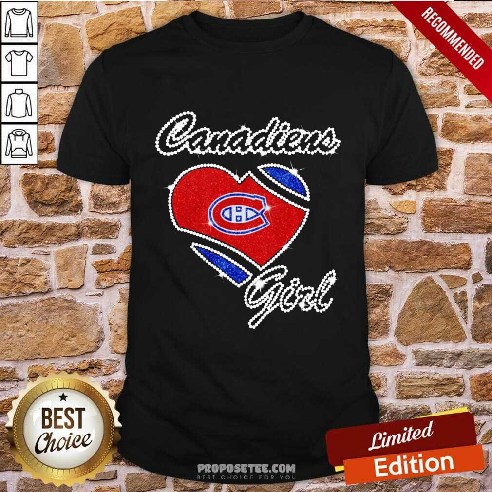 Montreal Canadiens Girl Diamond Heart Shirt