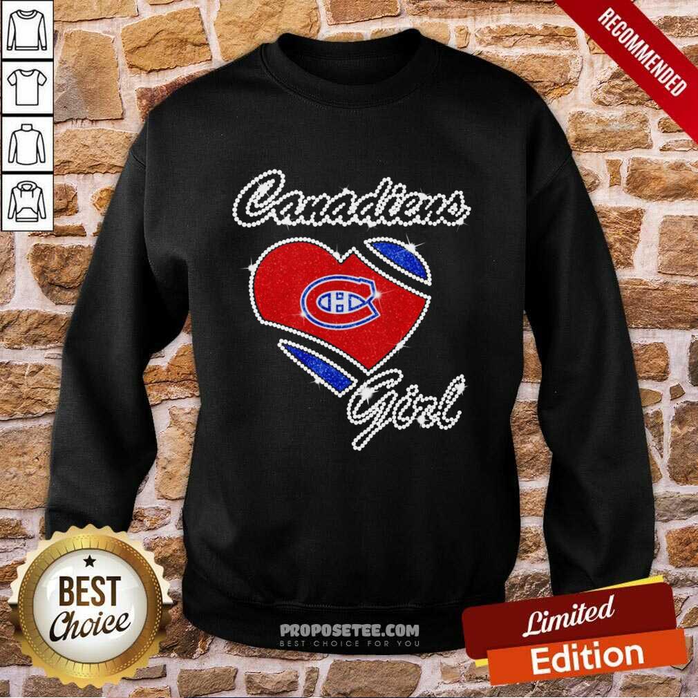 Montreal Canadiens Girl Diamond Heart Shirt - Image 4