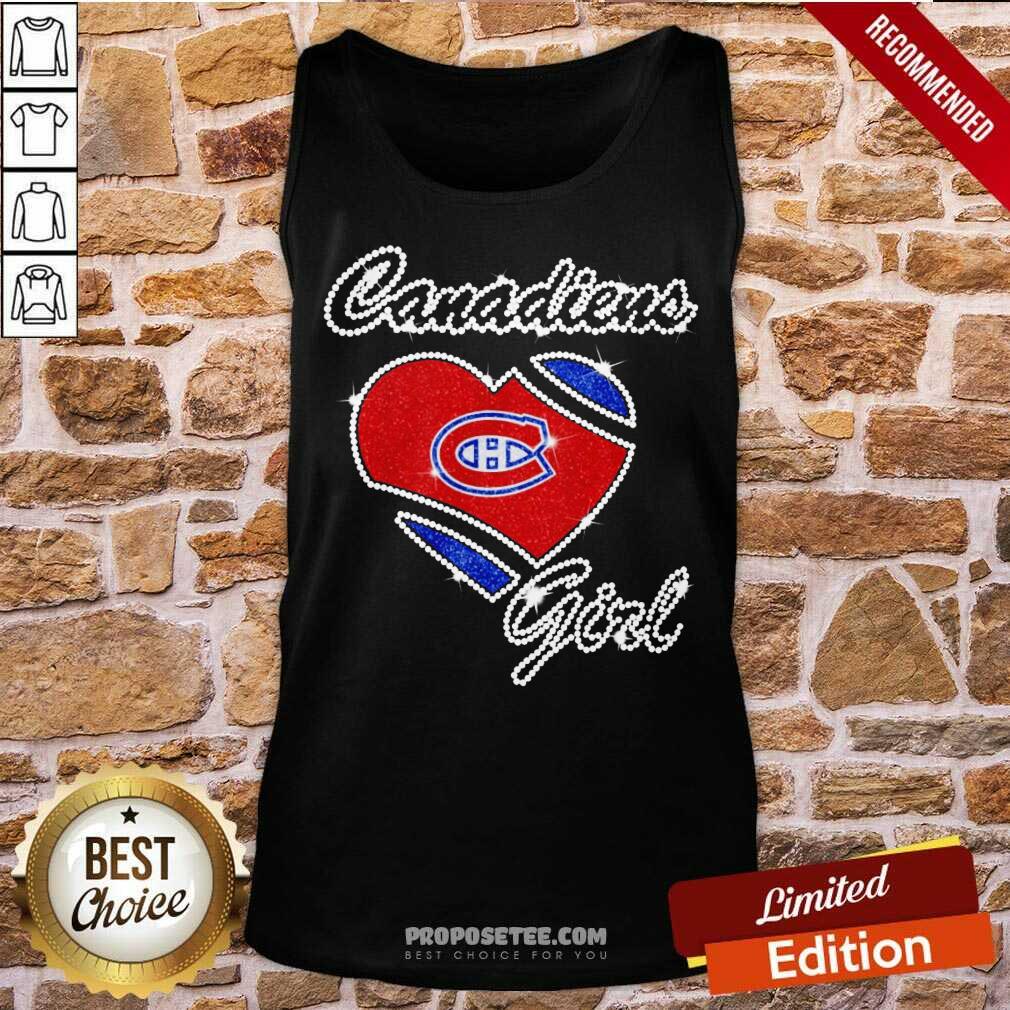 Montreal Canadiens Girl Diamond Heart Shirt - Image 3