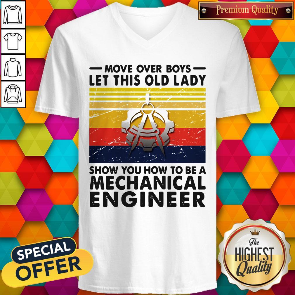 Move Over Boys Let This Old Lady Show You How To Be A Mechanical Engineer Vintage Retro Shirt - Image 5