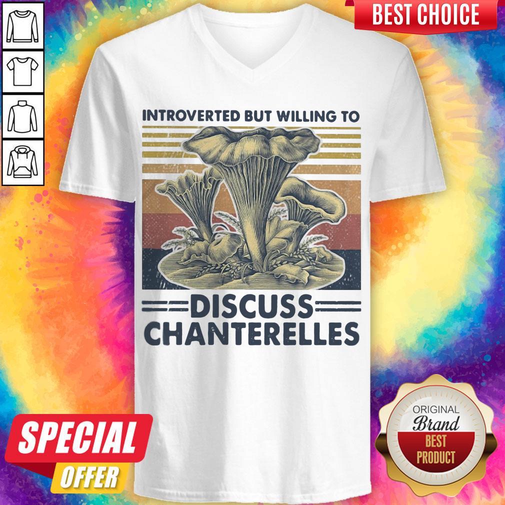 Mushroom Introverted But Willing To Discuss Chanterelles Vintage Retro Shirt - Image 2