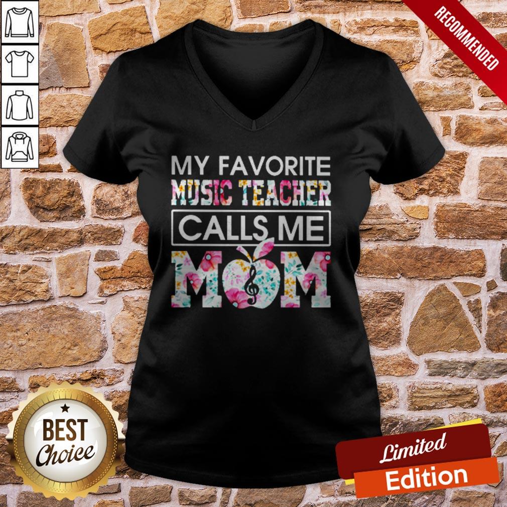 My Favorite Music Teacher Calls Me Mom Flower Shirt - Image 2