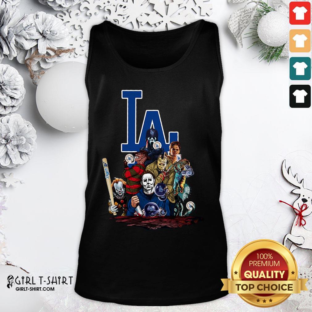 My Horror Movies Characters Los Angeles Dodgers 2020 World Series Champions Shirt - Image 3