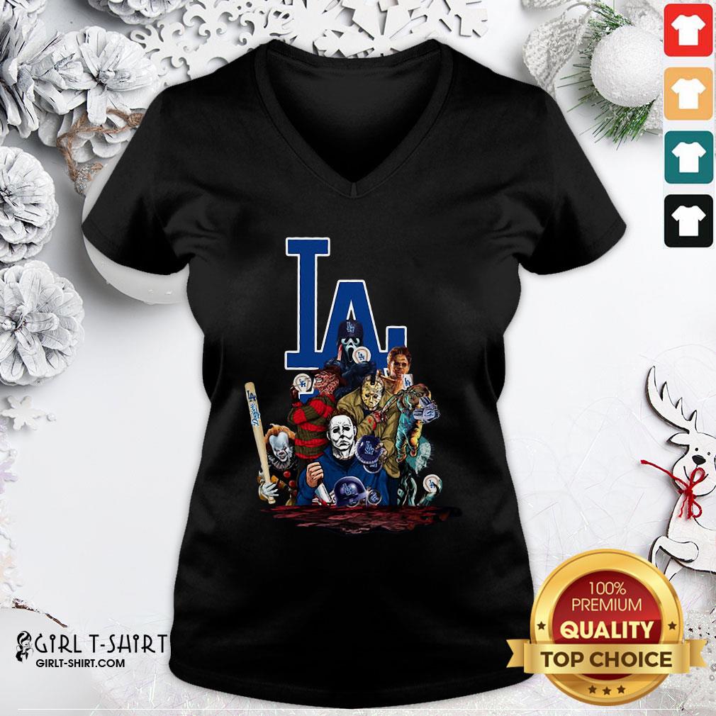 My Horror Movies Characters Los Angeles Dodgers 2020 World Series Champions Shirt - Image 2