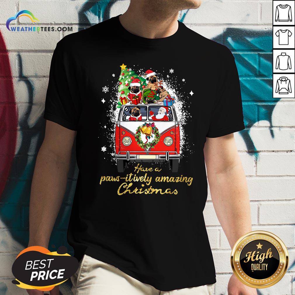 My Pug And Satan Claus Have A Pawsitively Amazing Christmas Shirt - Image 2