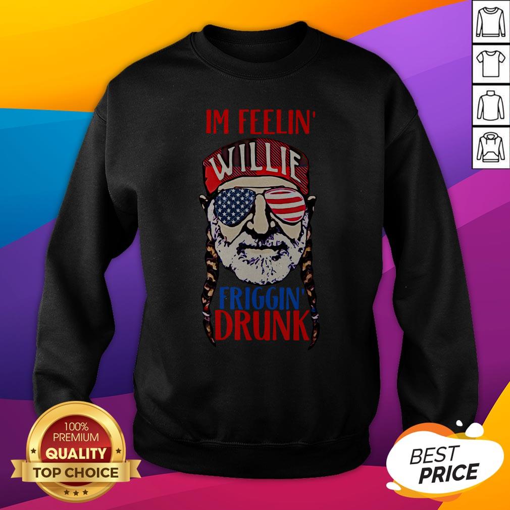 Nelson I'm Feelin Willie Friggin Drunk American Flag Shirt - Image 2