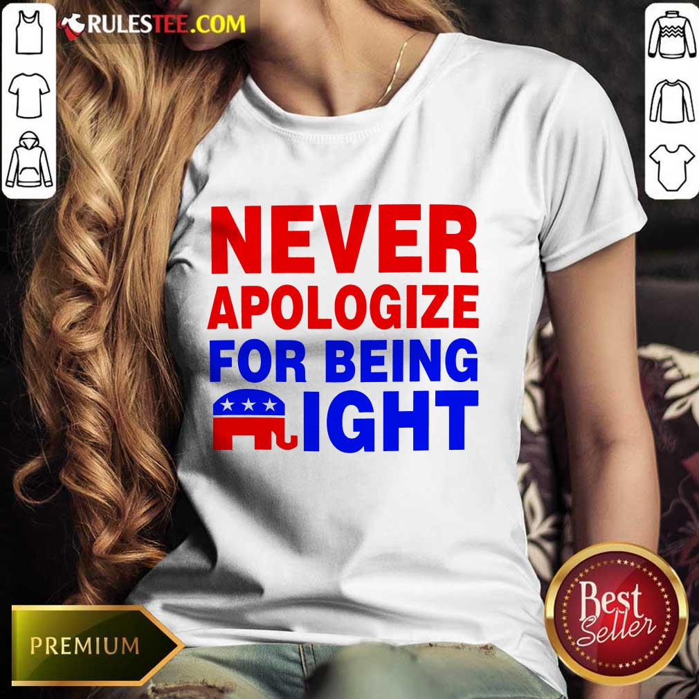 Never Apologize For Being Right Shirt - Image 2