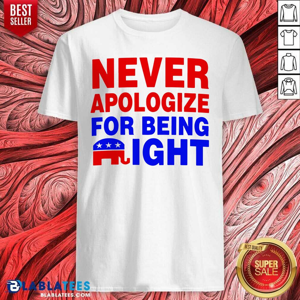 Never Apologize For Being Right Shirt