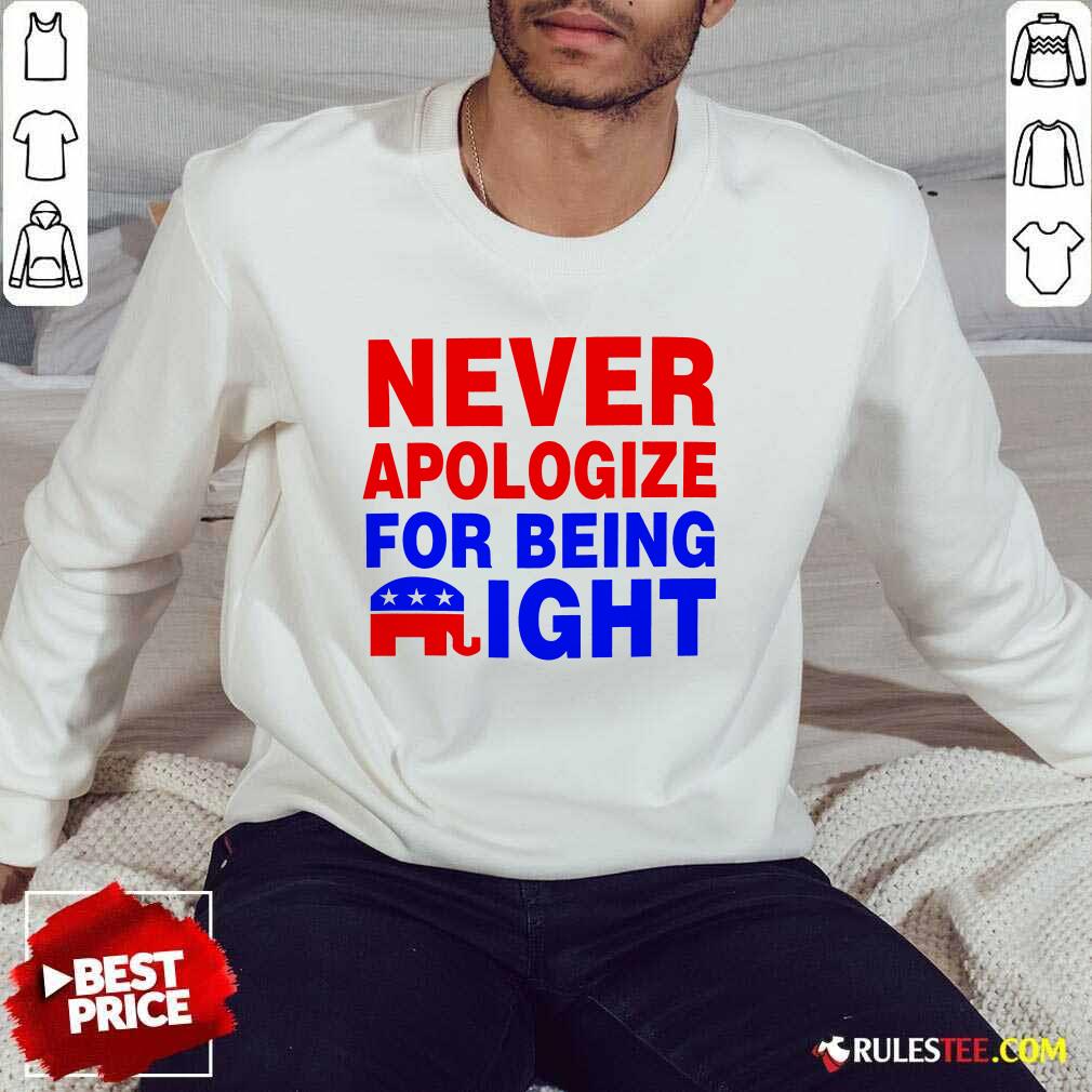 Never Apologize For Being Right Shirt - Image 4