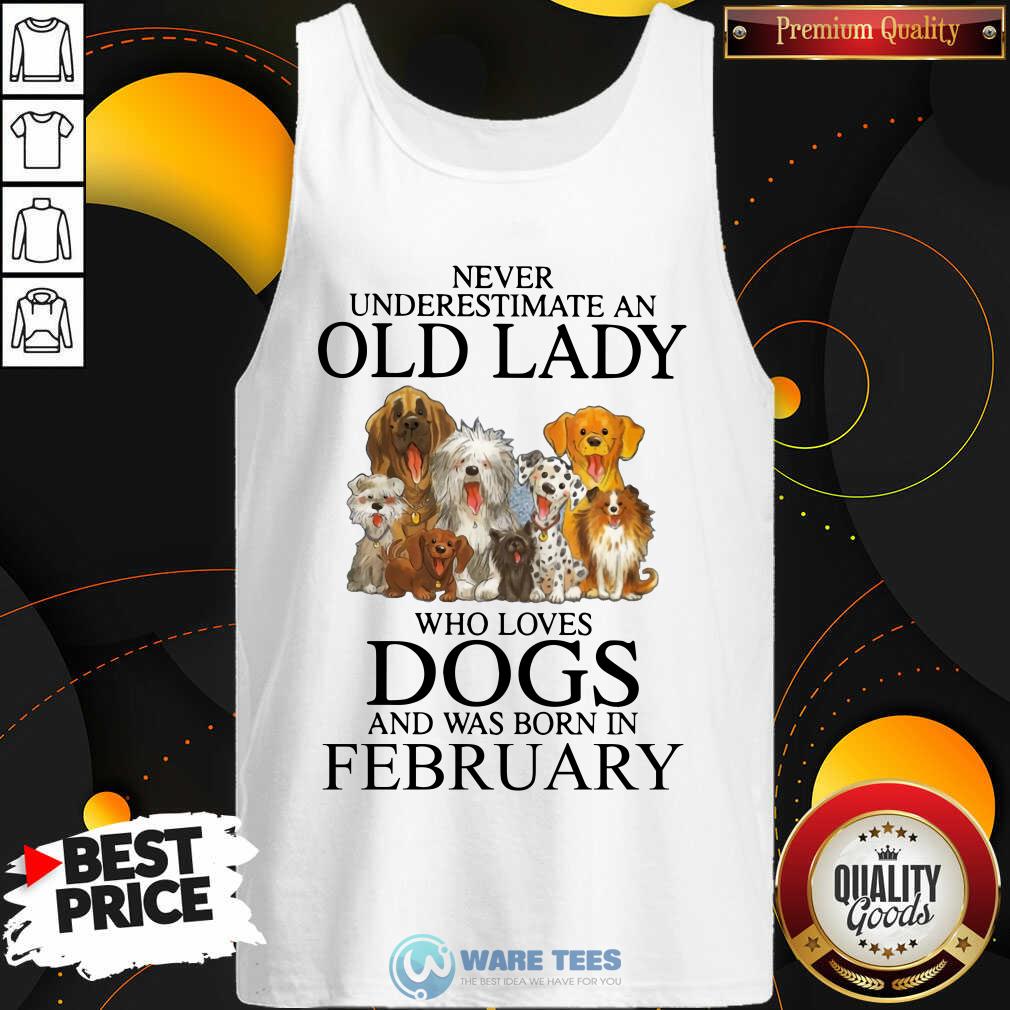 Never Underestimate A Feb Lady Who Loves Dogs Shirt - Image 2