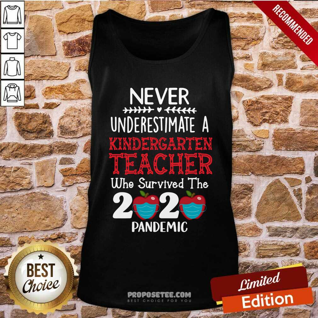 Never Underestimate A Kindergarten Teacher Survived 2020 Shirt - Image 4