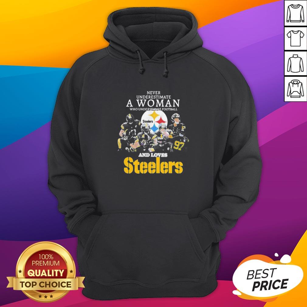 Never Underestimate A Woman Who Understands Football And Loves Pittsburgh Steelers Shirt - Image 3