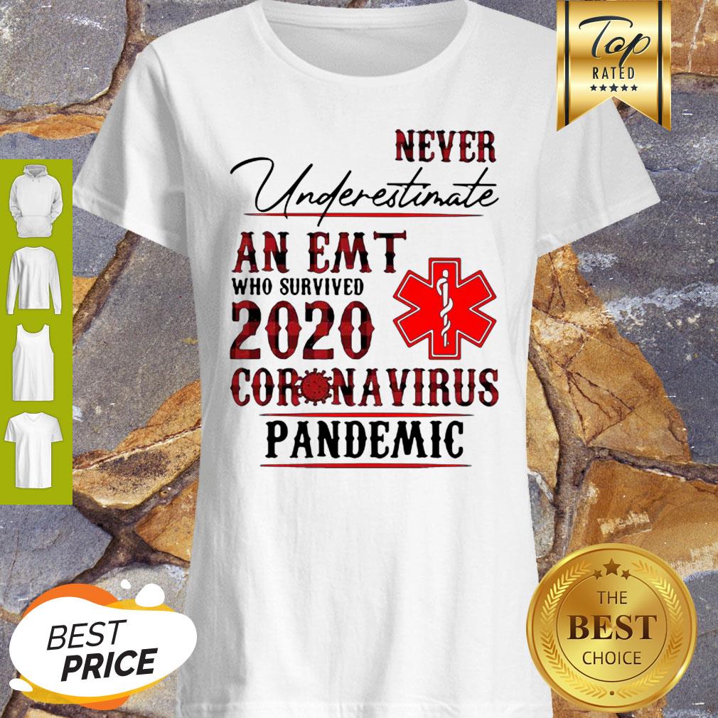 Never Underestimate An EMT Who Survived 2020 Coronavirus Pandemic Shirt