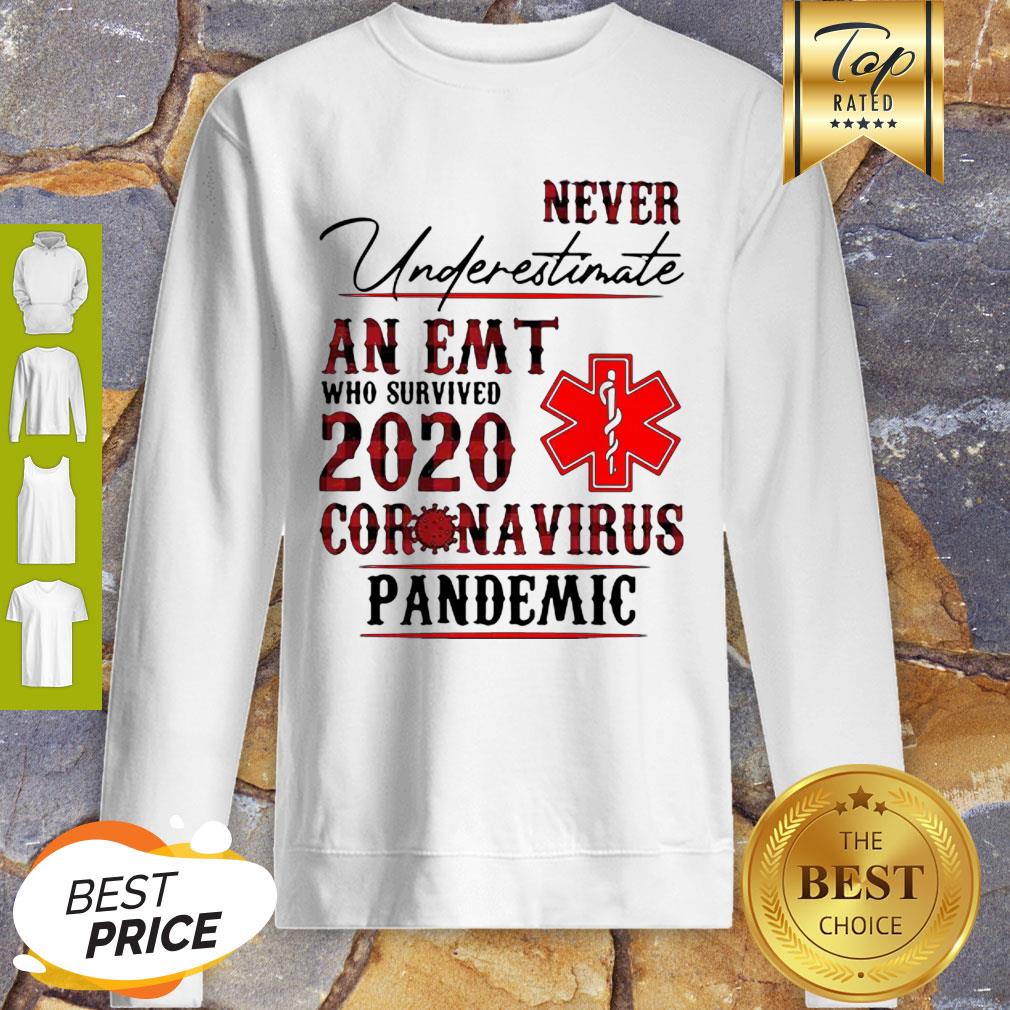 Never Underestimate An EMT Who Survived 2020 Coronavirus Pandemic Shirt - Image 3