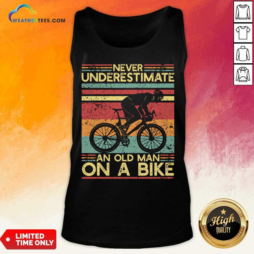 Never Underestimate An Old Man On A Bike Shirt - Image 3