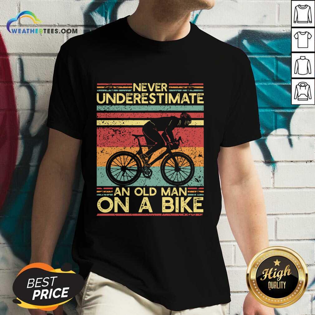 Never Underestimate An Old Man On A Bike Shirt - Image 2