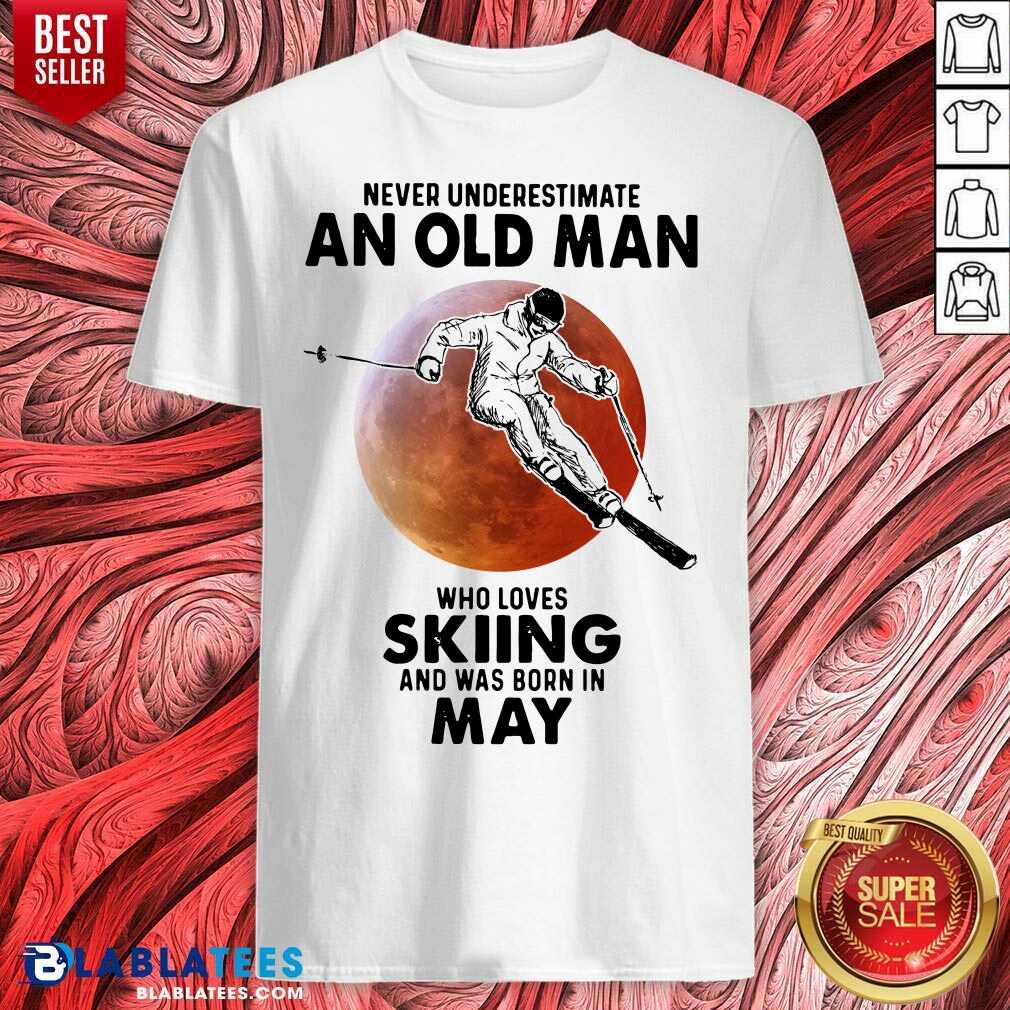 Never Underestimate An Old Man Who Loves Skiing April Blood Moon Shirt
