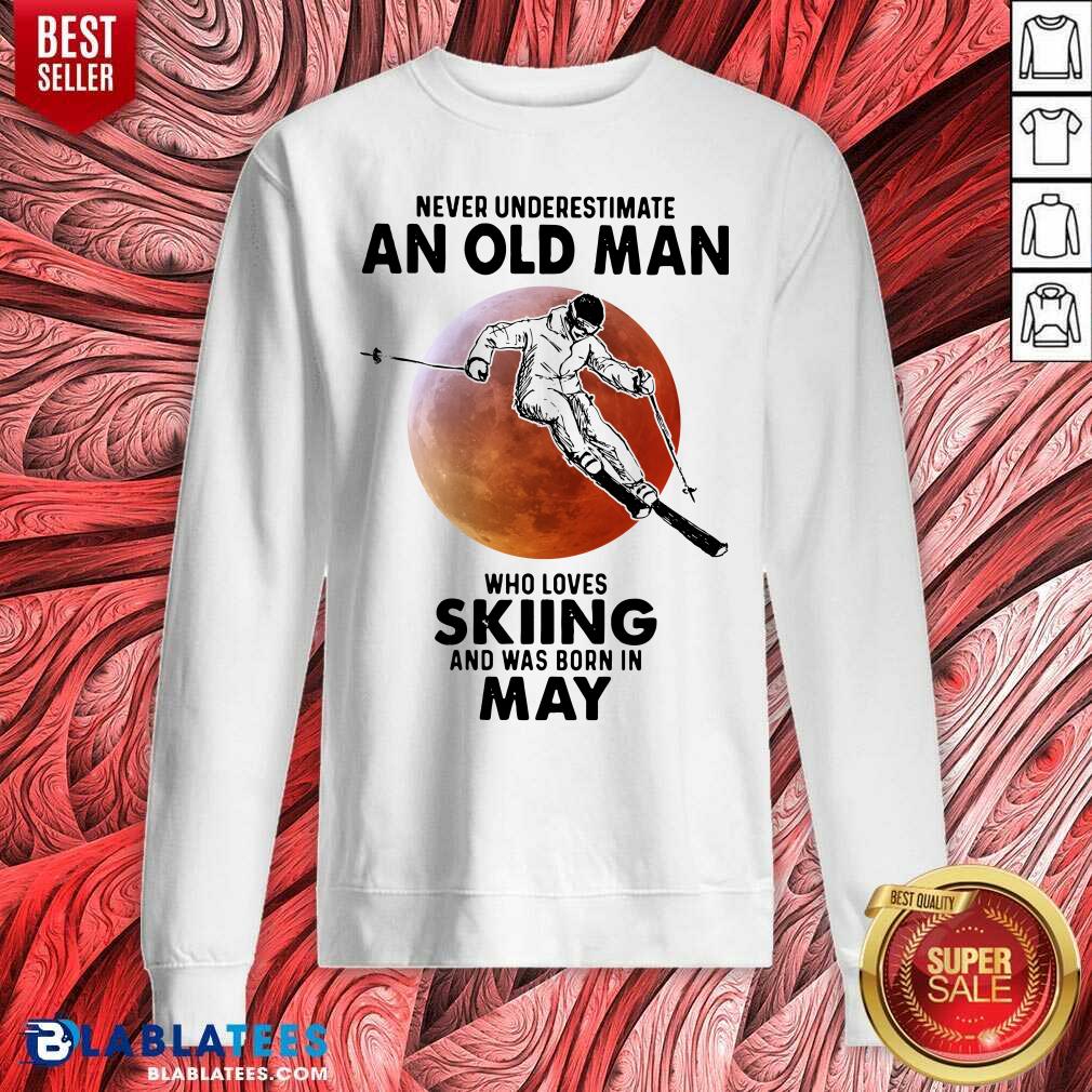 Never Underestimate An Old Man Who Loves Skiing April Blood Moon Shirt - Image 2