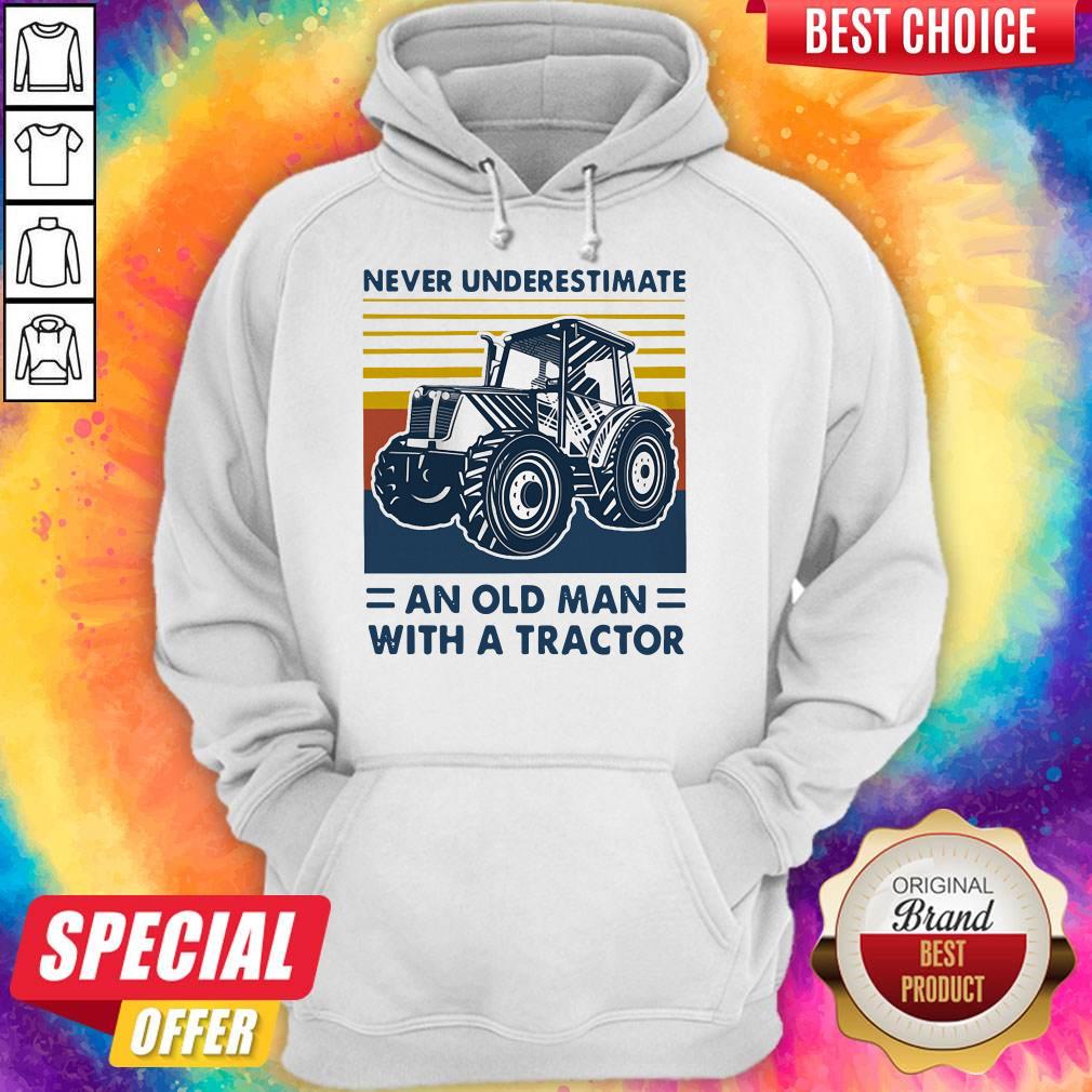 Never Underestimate An Old Man With A Tractor Vintage Shirt - Image 5