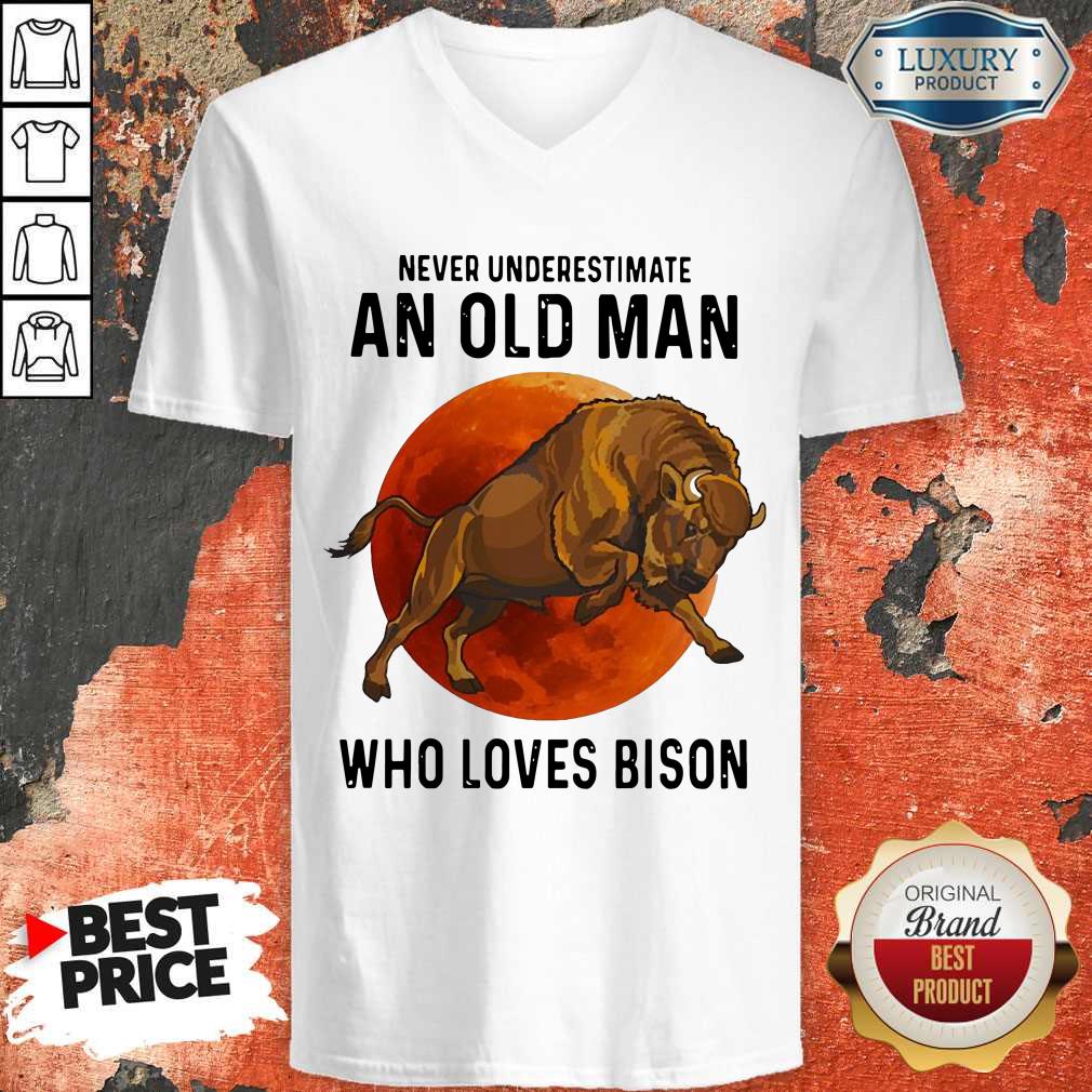 Never Underestimate An Old Woman Who Loves Bison Shirt - Image 3