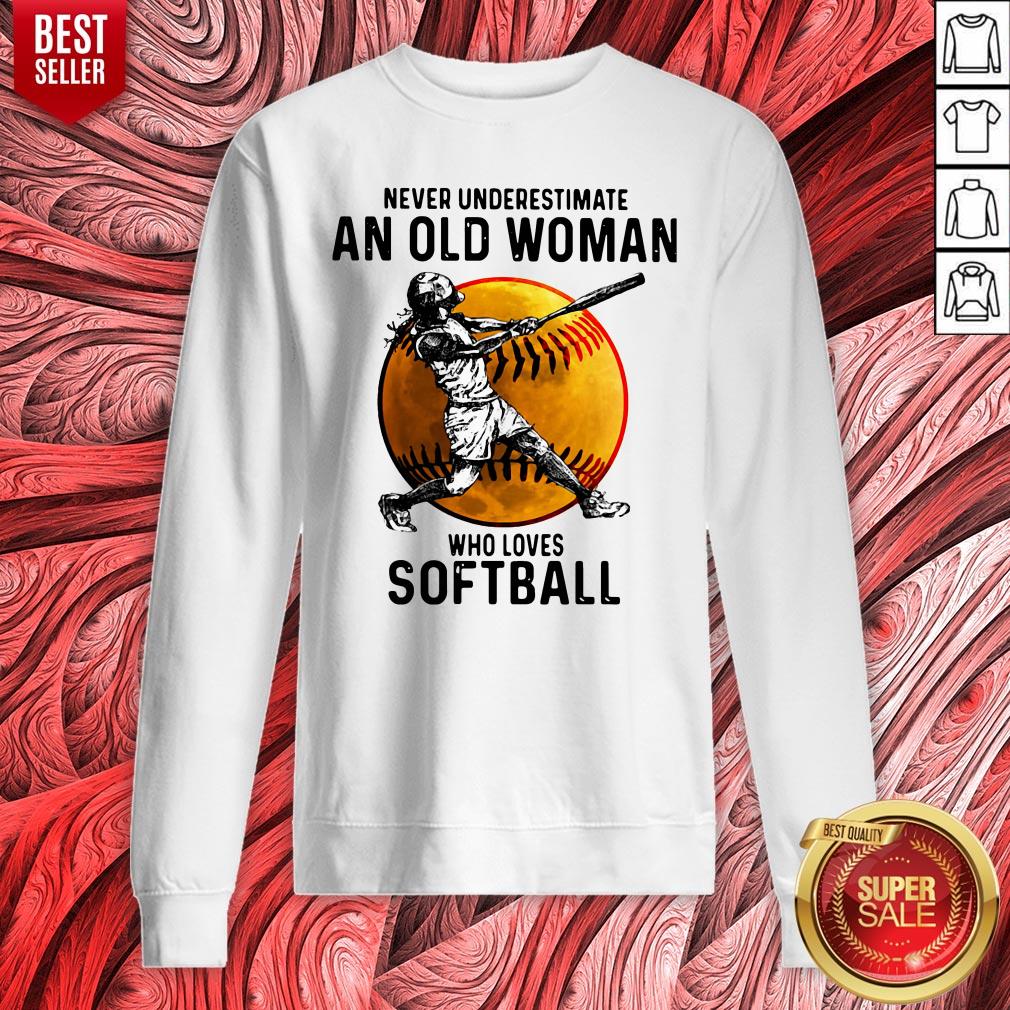 Never Underestimate An Old Woman Who Loves Softball Shirt - Image 2