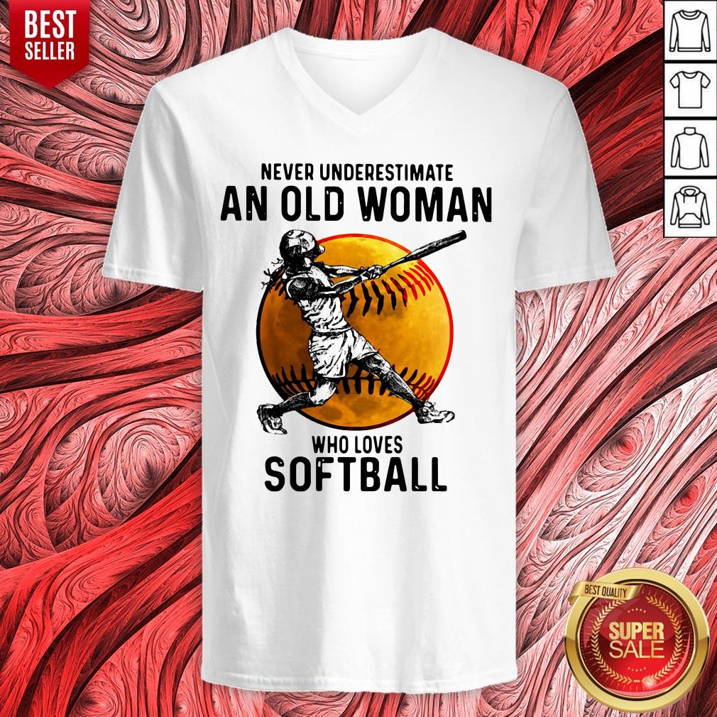 Never Underestimate An Old Woman Who Loves Softball Shirt - Image 4