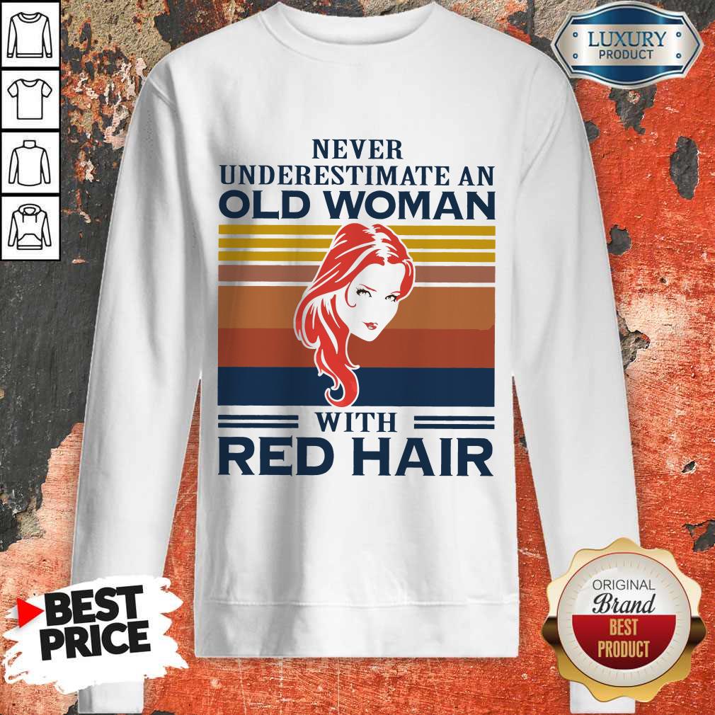 Never Underestimate An Old Woman With Red Hair Vintage Shirt - Image 3