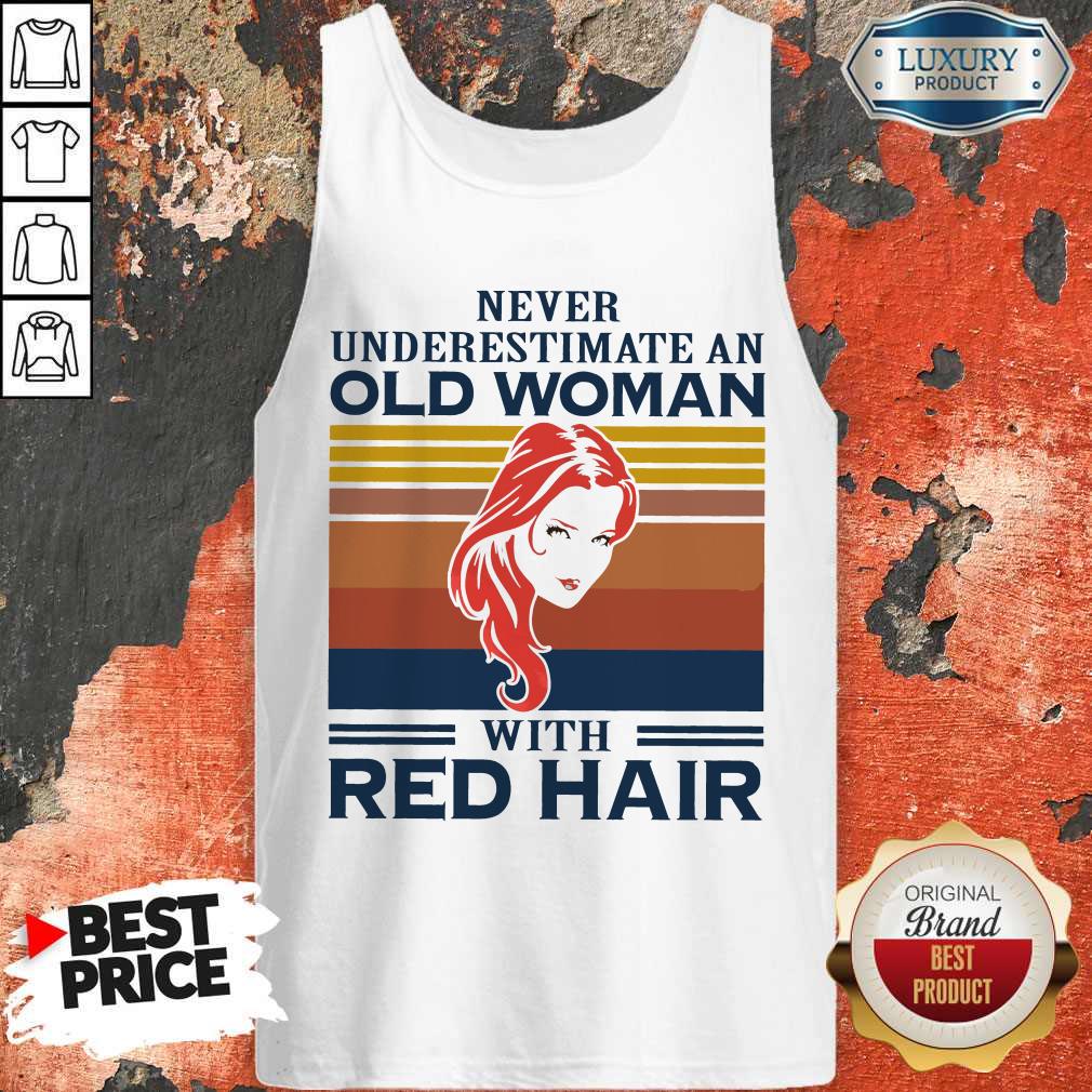 Never Underestimate An Old Woman With Red Hair Vintage Shirt - Image 5