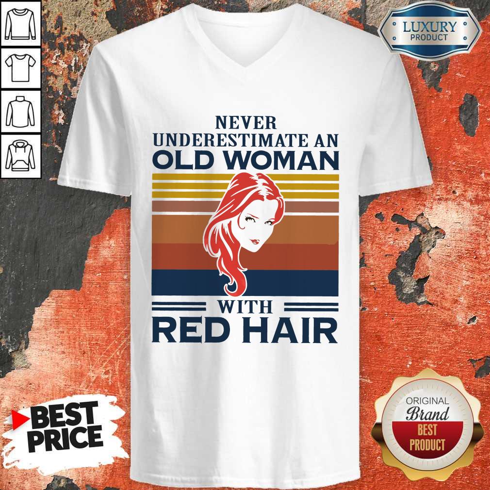 Never Underestimate An Old Woman With Red Hair Vintage Shirt - Image 4