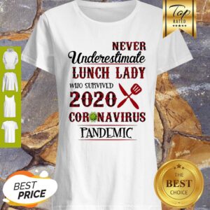 Never Underestimate Lunch Lady Who Survived 2020 Coronavirus Pandemic Shirt
