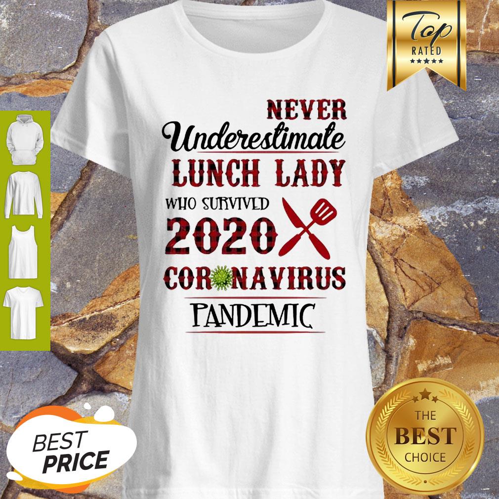Never Underestimate Lunch Lady Who Survived 2020 Coronavirus Pandemic Shirt
