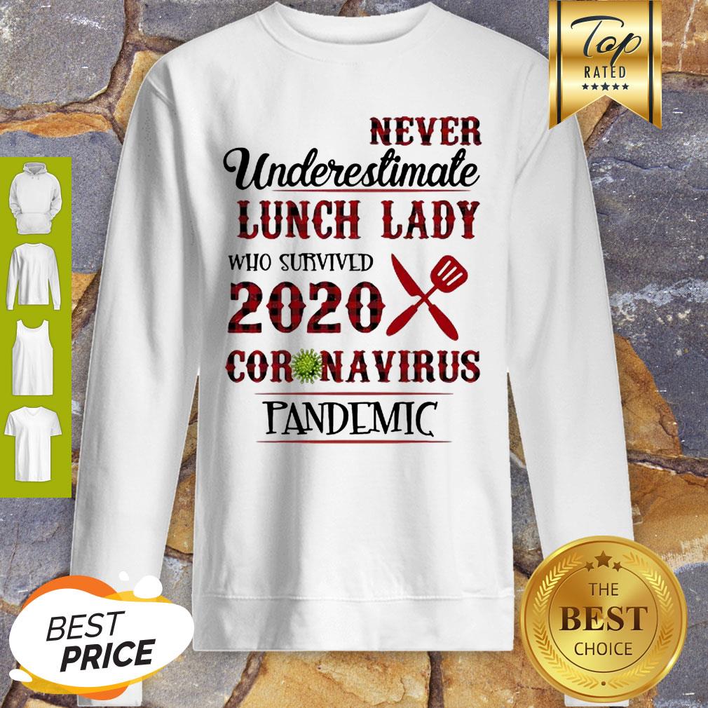 Never Underestimate Lunch Lady Who Survived 2020 Coronavirus Pandemic Shirt - Image 4