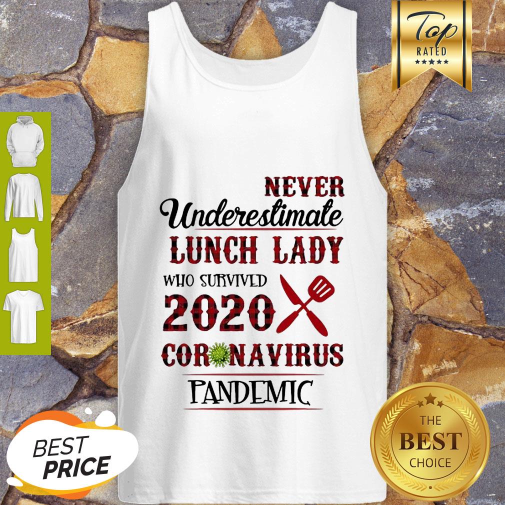Never Underestimate Lunch Lady Who Survived 2020 Coronavirus Pandemic Shirt - Image 3