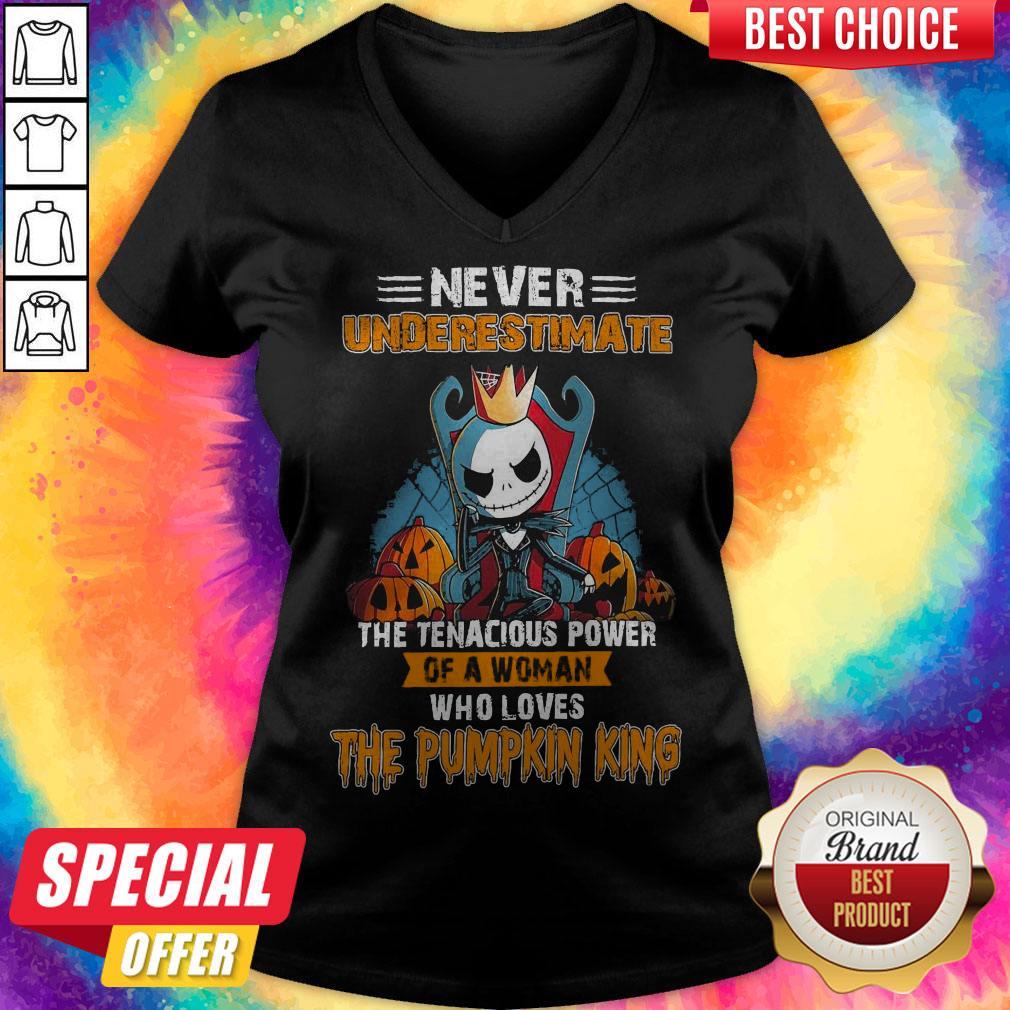 Never Underestimate The Tenacious Power Of A Woman Who Loves The Pumpkin King Shirt - Image 2